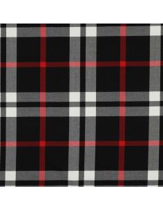 Tissus tartan écossais - Noir, blanc et rouge 2