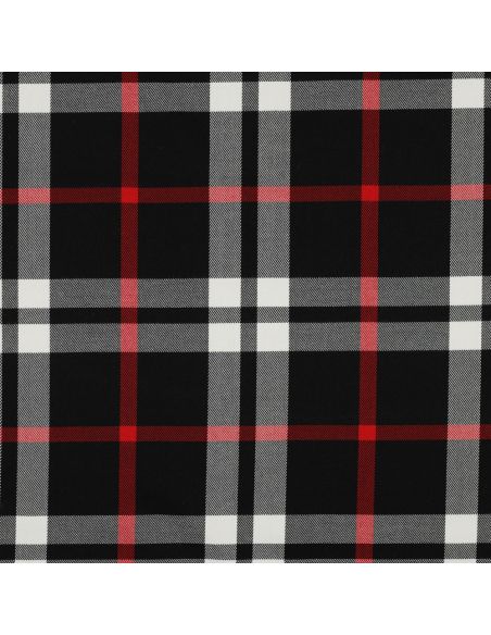 Tissus tartan écossais - Noir, blanc et rouge