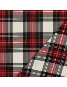 Tissus tartan écossais - Noir, rouge, jaune et blanc
