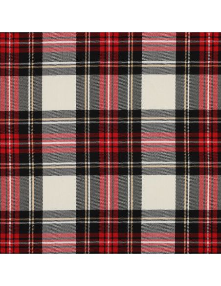 Tissus tartan écossais - Noir, rouge, jaune et blanc