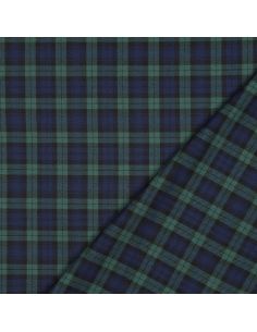Tissus tartan écossais - Noir, bleu et vert