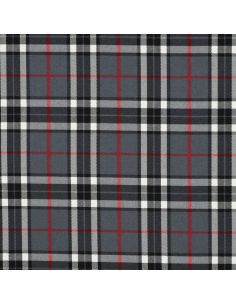 Tissus tartan écossais - Noir, gris et rouge 2