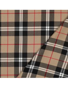 Tissus tartan écossais - Camel et noir