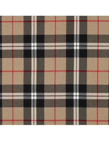 Tissus tartan écossais - Camel et noir