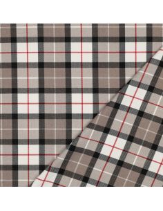 Tissus tartan écossais - Taupe et noir