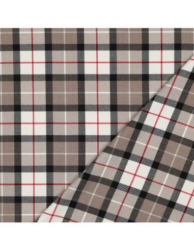 Tissus tartan écossais - Taupe et noir