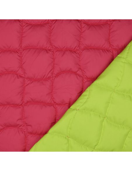 Tissu matelassé double face pop - Rose et jaune