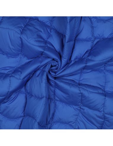 Tissu matelassé double face pop - Bleu et vert anis