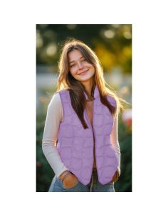Tissu matelassé double face pop - Lilas et abricot 2