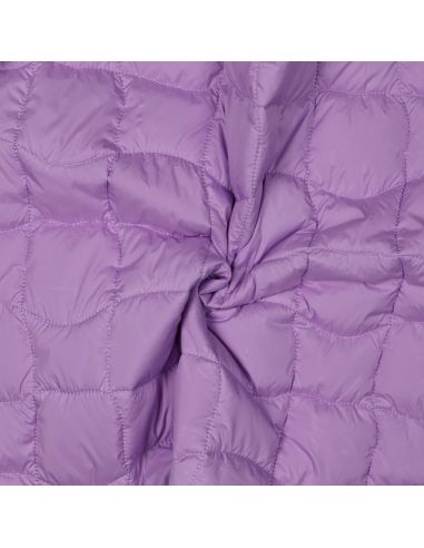 Tissu matelassé double face pop - Lilas et abricot