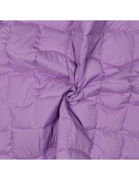 Tissu matelassé double face pop - Lilas et abricot