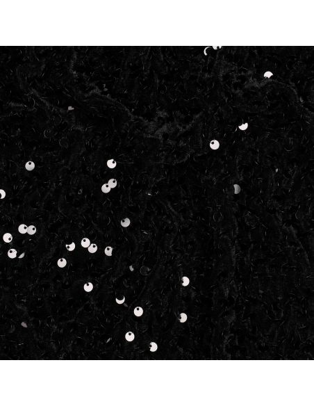 Tissu sequins panne de velours - Noir