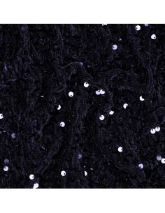 Tissu sequins panne de velours - Bleu marine 2