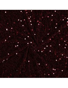 Tissu sequins panne de velours - Bordeaux