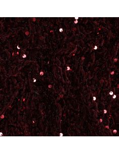 Tissu sequins panne de velours - Bordeaux 2