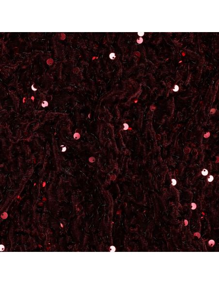 Tissu sequins panne de velours - Bordeaux