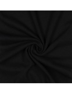 Tissu jersey bord côte côtelé - Noir