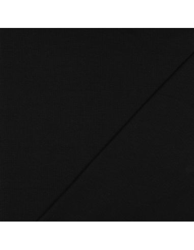 Tissu jersey bord côte côtelé - Noir