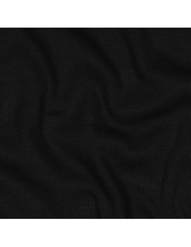 Tissu jersey bord côte côtelé - Noir