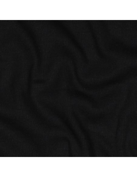 Tissu jersey bord côte côtelé - Noir