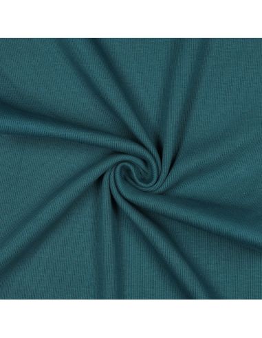 Tissu jersey bord côte côtelé - Bleu pétrole