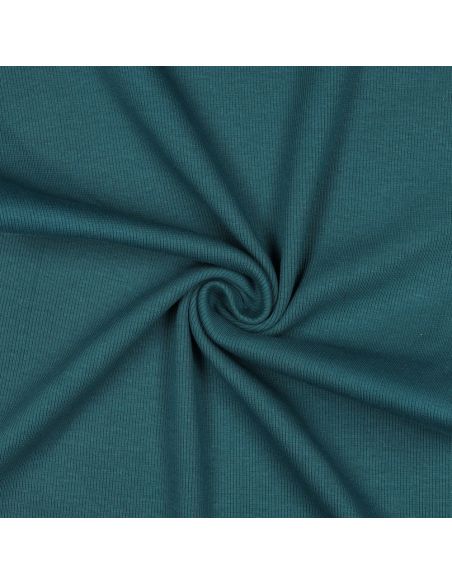 Tissu jersey bord côte côtelé - Bleu pétrole