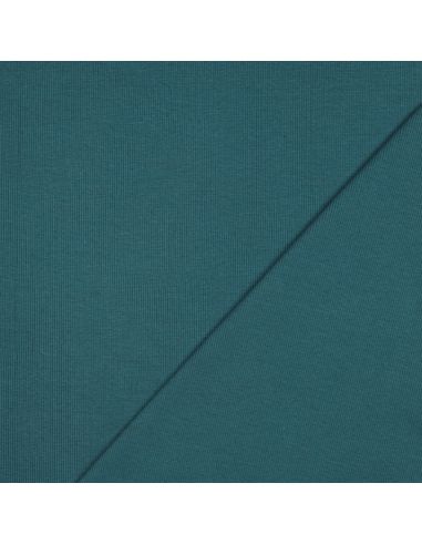 Tissu jersey bord côte côtelé - Bleu pétrole
