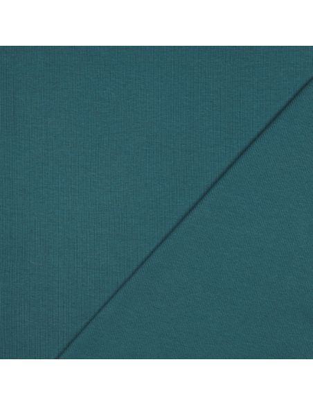 Tissu jersey bord côte côtelé - Bleu pétrole