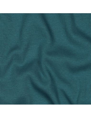 Tissu jersey bord côte côtelé - Bleu pétrole