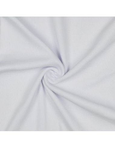Tissu jersey bord côte côtelé - Blanc