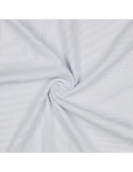 Tissu jersey bord côte côtelé - Blanc