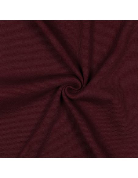 Tissu jersey bord côte côtelé - Bordeaux