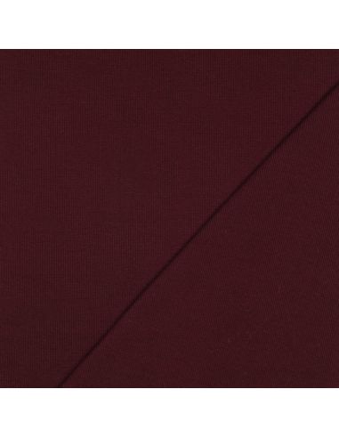 Tissu jersey bord côte côtelé - Bordeaux