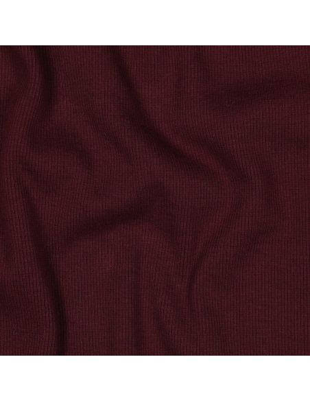 Tissu jersey bord côte côtelé - Bordeaux