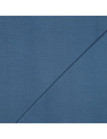 Tissu jersey bord côte côtelé - Bleu jeans