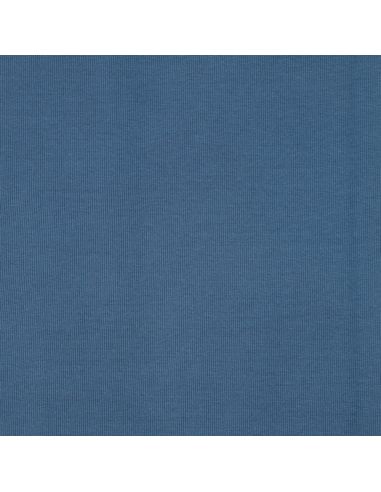 Tissu jersey bord côte côtelé - Bleu jeans