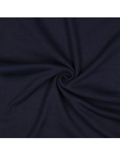 Tissu jersey bord côte côtelé - Bleu marine