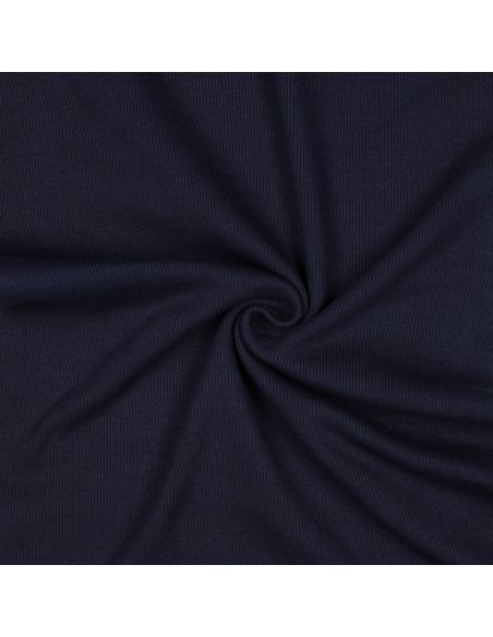 Tissu jersey bord côte côtelé - Bleu marine