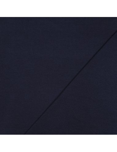 Tissu jersey bord côte côtelé - Bleu marine