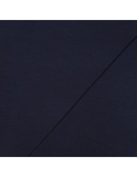 Tissu jersey bord côte côtelé - Bleu marine