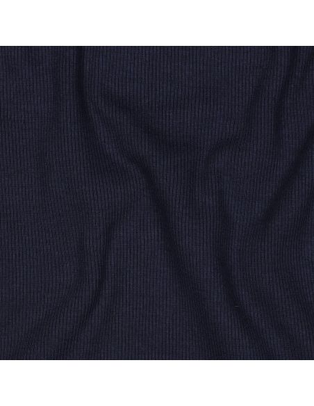 Tissu jersey bord côte côtelé - Bleu marine