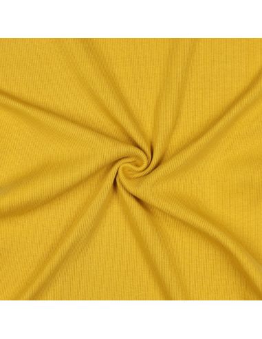 Tissu jersey bord côte côtelé - Moutarde