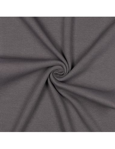 Tissu jersey bord côte côtelé - Gris foncé