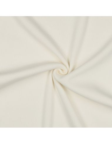 Tissu jersey bord côte côtelé - Écru