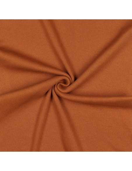 Tissu jersey bord côte côtelé - Brique