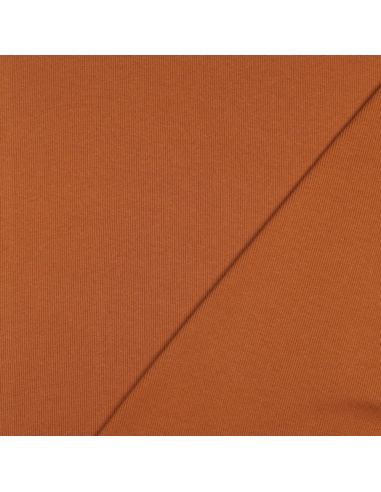 Tissu jersey bord côte côtelé - Brique