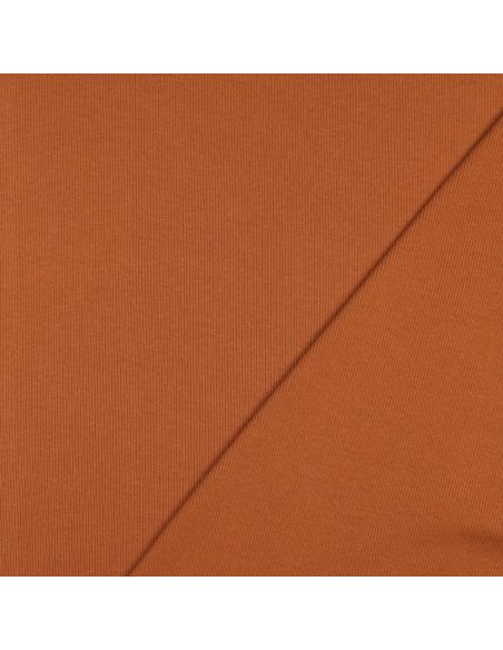 Tissu jersey bord côte côtelé - Brique