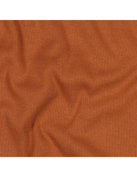 Tissu jersey bord côte côtelé - Brique