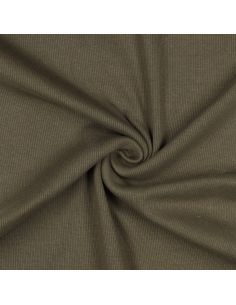 Tissu jersey bord côte côtelé - Kaki