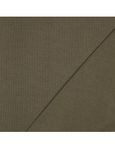 Tissu jersey bord côte côtelé - Kaki 2